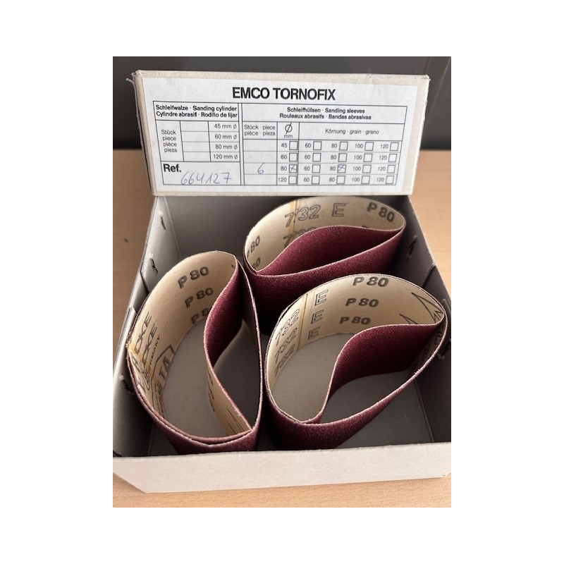 EMCO (6Stk)SCHLEIFHÜLSEN Ø 80mm Korn 80
