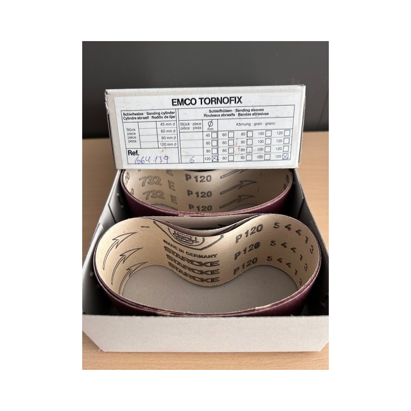 EMCO (6Stk) SCHLEIFHÜLSEN Ø 120mm Korn 120