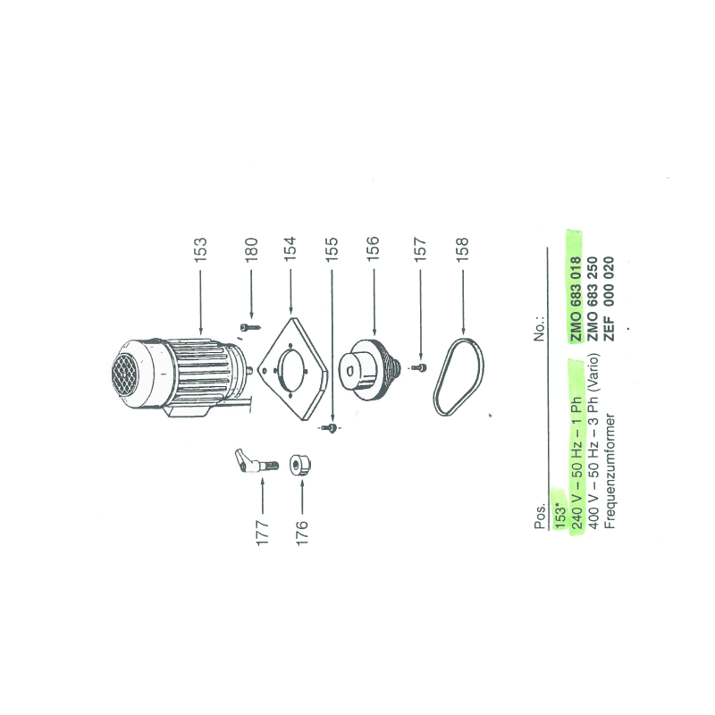 E-MOTOR (EMCO F1-P/230V/50 HZ) Drehzahl 1 (U/min):1405