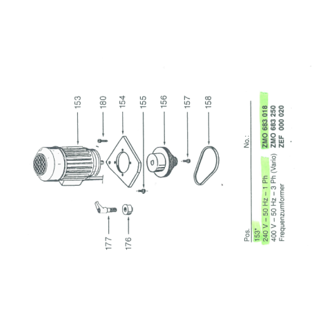 E-MOTOR (EMCO F1-P/230V/50 HZ) Drehzahl 1 (U/min):1405