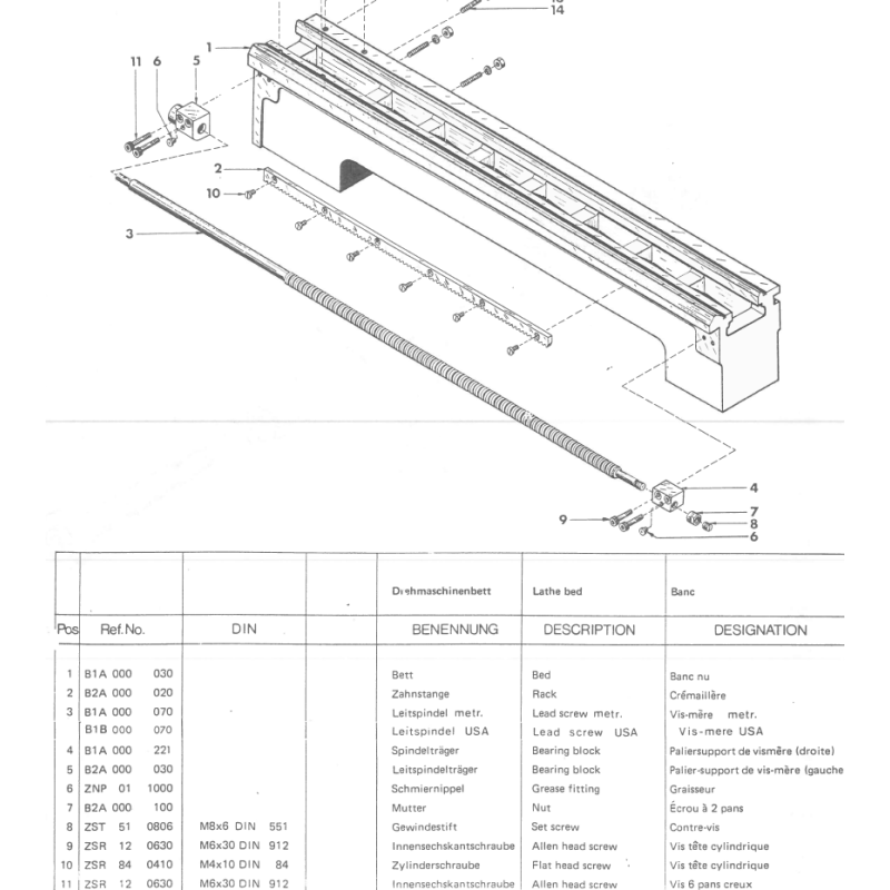 Flat head screw - Position 10. - 4x10 DIN 84