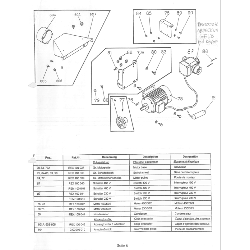 MOTOR 230/50/1 for EMCO REX B30 and KING 260