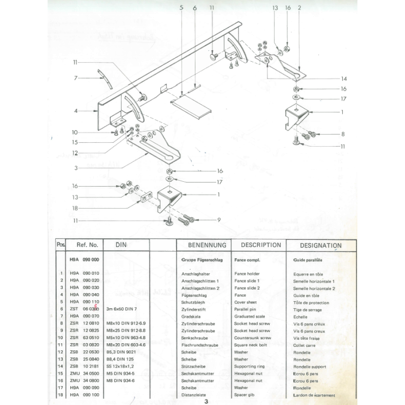 Fance holder - Position 1.
