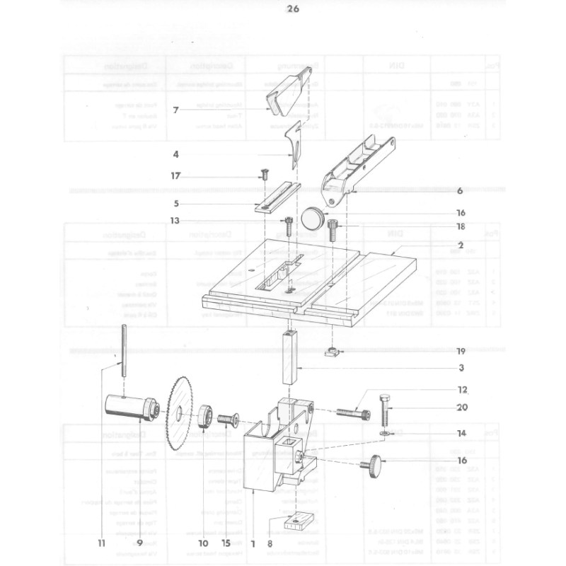 Saw table - Position 2