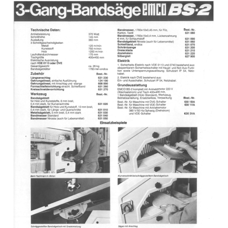 EMCO Bandsägeblätter 1783x6x0,36  2 Stück - 1 PAAR