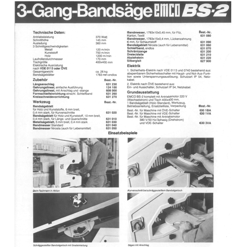 EMCO Bandsägeblätter 1783x5x0,4x24Z/Z  2 Stück für Metall - 1 PAAR