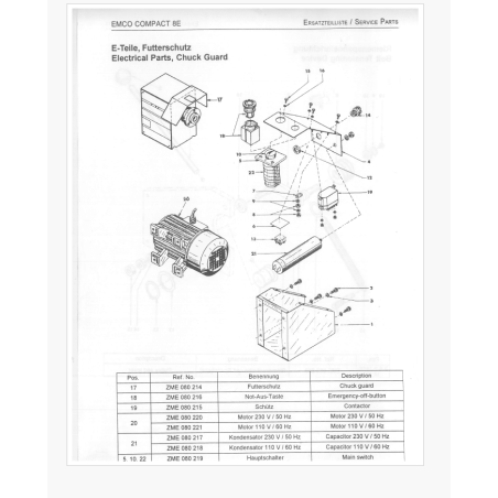 Capacitor 230 V / 50 Hz - Position 21.