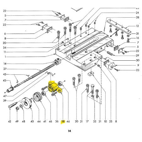 Cross slide screw metr.