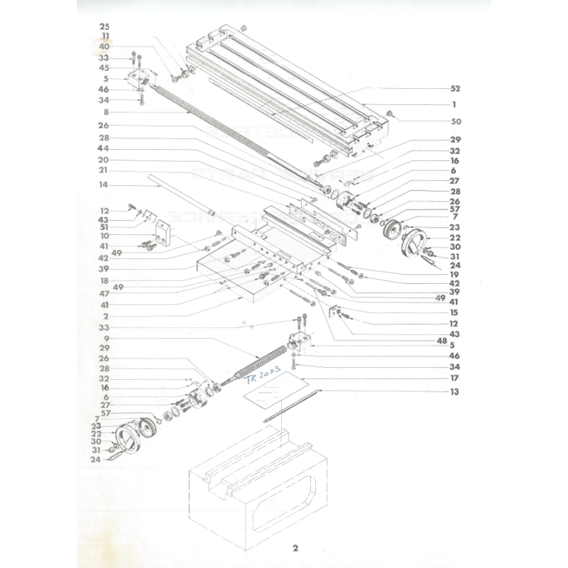 Longitudinal feed screw
