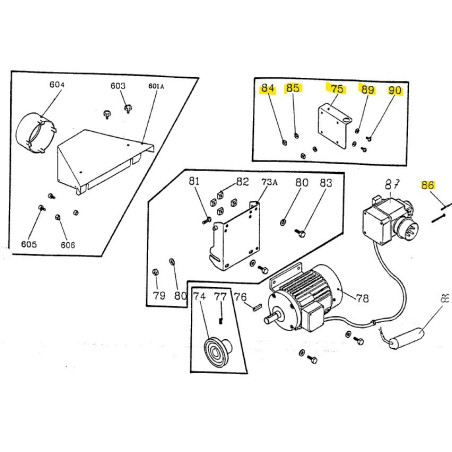 Switch sheet for REX B 30 Pos. 75, 84-86, 89, 90