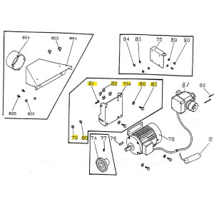 Gruppe Motorplatte für REX B 30 Pos. 79-83, 73A