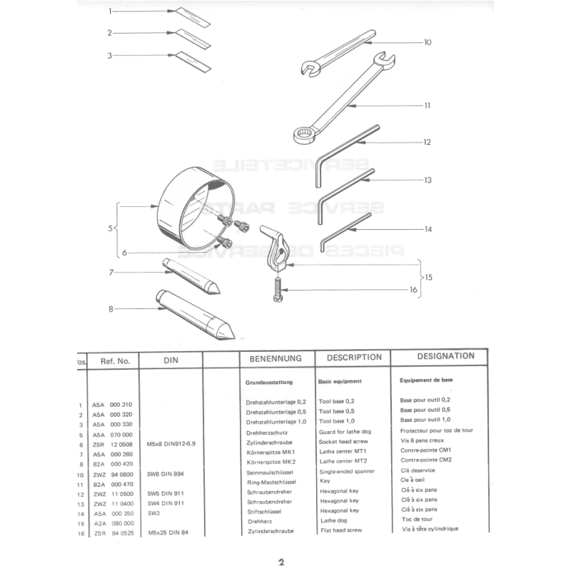 Drehstahlunterlage 0,2 - Position 1