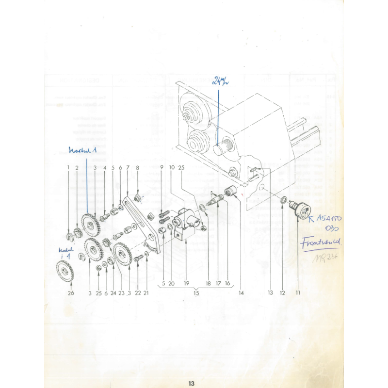 Change gear 25 - Position 2