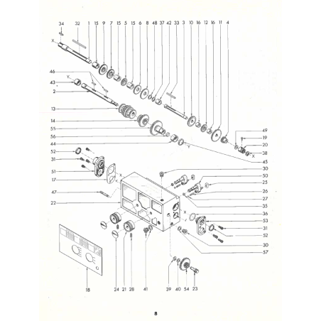 Sliding gear B metr.