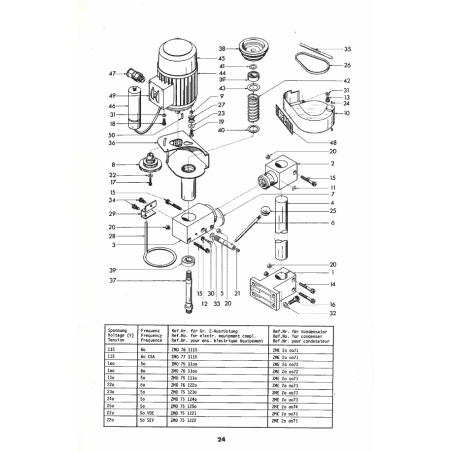Motor pulley for Vertical attachment compl. - Position 8.