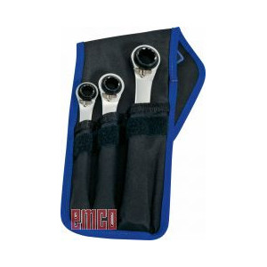 4 in 1 Knarrenringschlüsselsatz 3.tlg. mit stabiler Gürteltasche