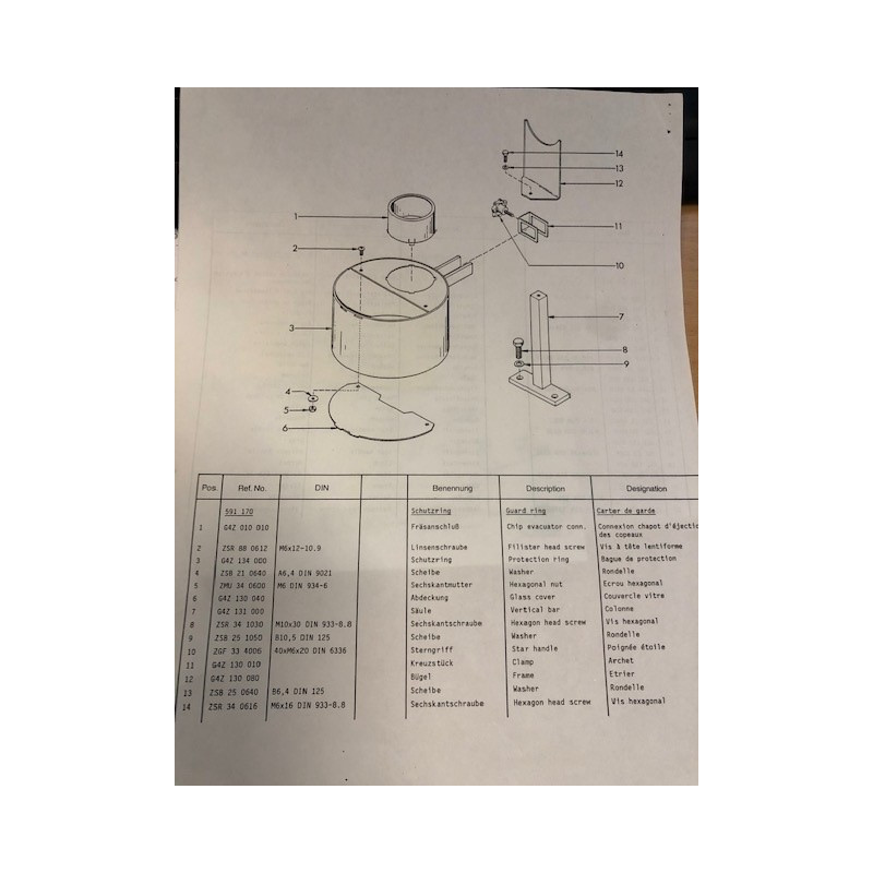 Guard  ring compl. incl. Chip evacuator conn.