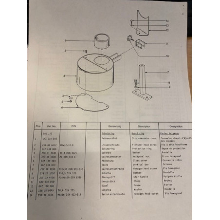 Guard  ring compl. incl. Chip evacuator conn.