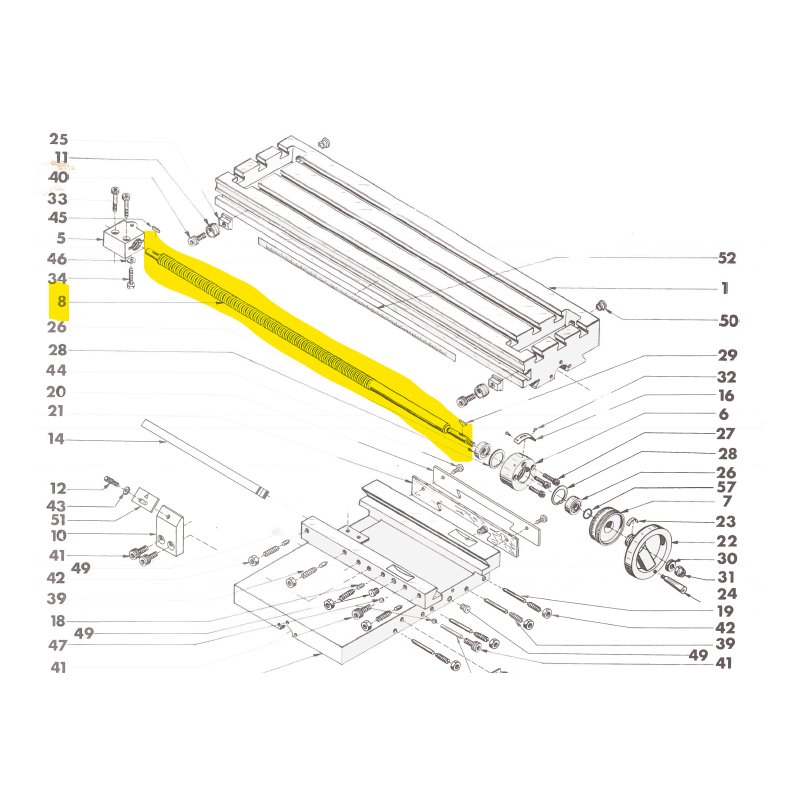 Longitudinal feed screw metr.
