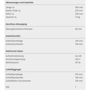 Band- und Tellerschleifmaschine - BTS 150
